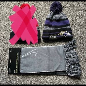 2 piece Nike and nfl hat and scarf bundle